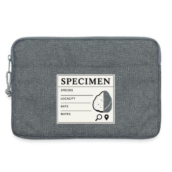 Étiquette de collection d’échantillons géologiques fossiles - Sacoche pour ordinateur portable 13 pouces - gris chiné - Devant