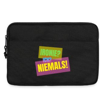 Irony? I? Never! – Funny saying - Laptop bag 13" - black - Front