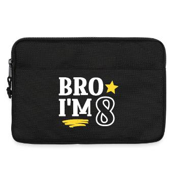 Bro I'm 8 Years Old Funny Cool Birthday - Laptop bag 13" - black - Front