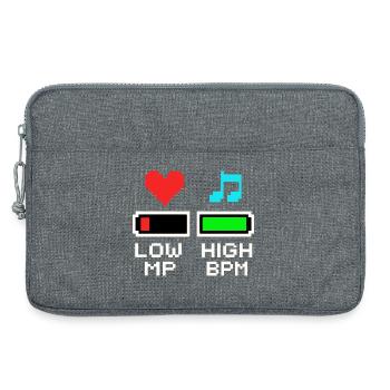 NIEDRIGE MP HOHE BPM Pixel Art Gaming Musik - Laptoptasche 13" - Grau meliert - Vorne