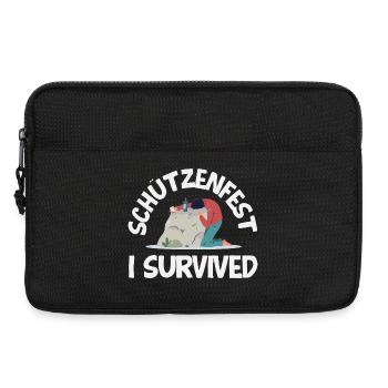 Lustiger Schützenfest I Survived Spruch - Laptoptasche 13" - Schwarz - Vorne
