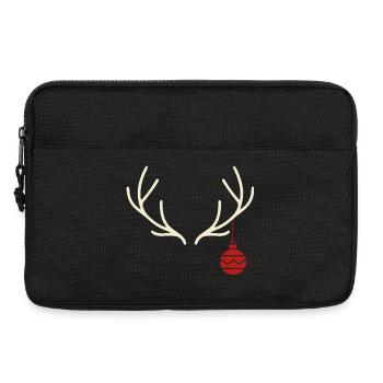 Geweih mit roter Weihnachtskugel – Yule Stil - Laptoptasche 13" - Schwarz - Vorne
