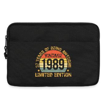 Vintage 1989 Birthday Motif Limited Edition - Laptop bag 13" - black - Front