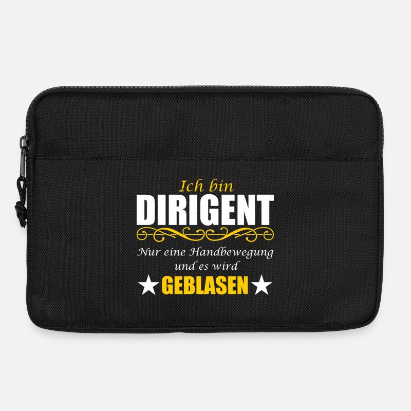 Dirigent lustiger Spruch Wortwitz Ironie Blasmusik - Laptoptasche 13" - Schwarz