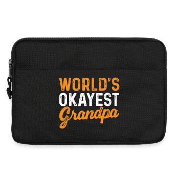 World's Okayest Grandpa Funny Humor Sarcastic  - Laptop bag 13" - black - Front