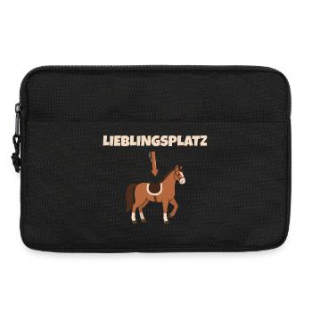 équitation, cheval, lieu préféré, sport équestre, cavalier - Sacoche pour ordinateur portable 13 pouces - noir - Devant