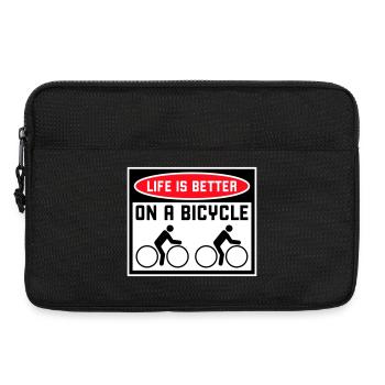 Life is better on a bicycle Cycling Saying Sport - Laptop bag 13" - black - Front