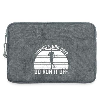 Coureur de marathon Allez courir en courant - Sacoche pour ordinateur portable 13 pouces - gris chiné - Devant