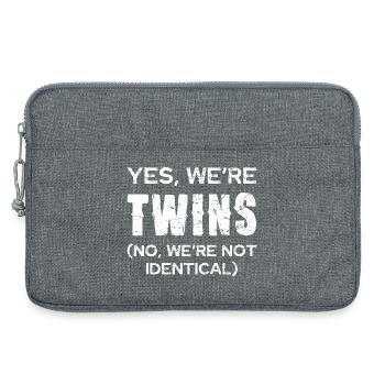 Zwillingswitz: Nicht identisch - Laptoptasche 13" - Grau meliert - Vorne