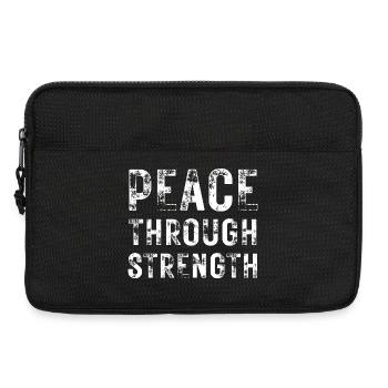 Peace Through Strength  - Laptop bag 13" - black - Front