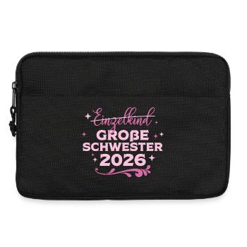 Große Schwester 2026 Schwangerschaft Baby Mädchen - Laptoptasche 13" - Schwarz - Vorne