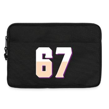 6 7 – Trendiges, minimalistisches Textdesign, - Laptoptasche 13" - Schwarz - Vorne
