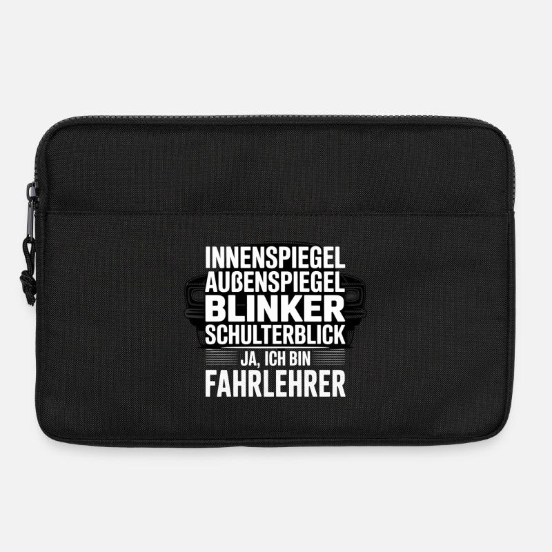 Fahrlehrer Spruch Schulterblick - Laptoptasche 13" - Schwarz