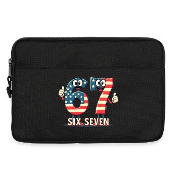 US Flag 67 Memes Six Seven - Sacoche pour ordinateur portable 13 pouces - noir - Devant