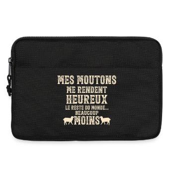 Meine Schafe machen mich glücklich Humorzüchter - Laptoptasche 13" - Schwarz - Vorne