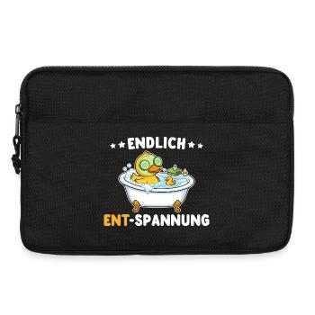 Wellness Duck Finally Relaxation Wordplay - Laptop bag 13" - black - Front