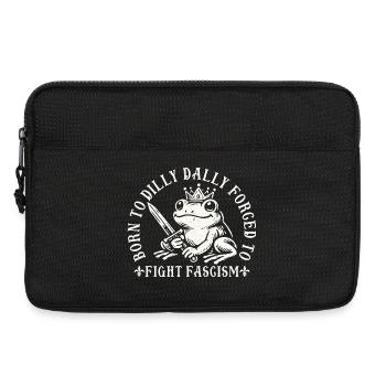 Drôle de design de grenouille Antifa Born To Dilly Dlutter - Sacoche pour ordinateur portable 13 pouces - noir - Devant