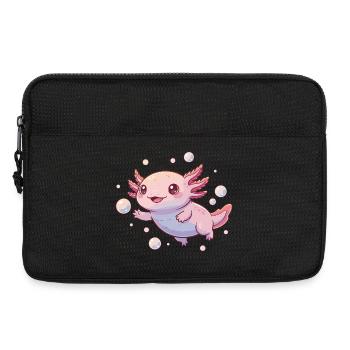 Cuddly Bubble Axolotl Cartoon - Laptop bag 13" - black - Front