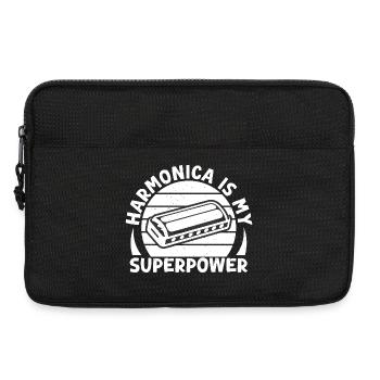 Harmonica Musican Is My Superpower Harmonica - Laptop bag 13" - black - Front