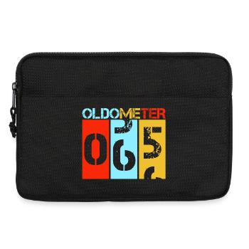 Oldometer 65. Geburtstag Retro Tacho Kunst - Laptoptasche 13" - Schwarz - Vorne