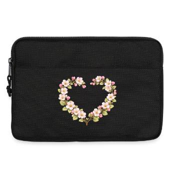 Frühlingsmotiv Apfelblüten Herzrahmen - Laptoptasche 13" - Schwarz - Vorne