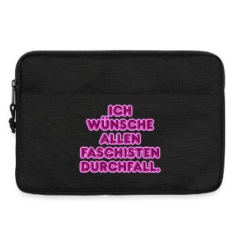 Gegen Faschisten Pink Protest - Laptoptasche 13" - Schwarz - Vorne