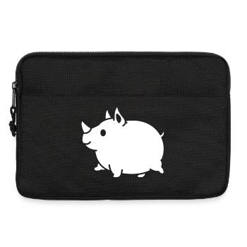 Nashorn süß Cartoon Silhouette - Laptoptasche 13" - Schwarz - Vorne