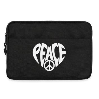 Motif de cœur de paix avec signe de paix - Sacoche pour ordinateur portable 13 pouces - noir - Devant