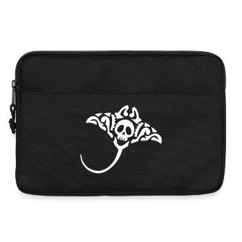 Raie Manta et crâne (blanc) - Sacoche pour ordinateur portable 13 pouces - noir - Devant