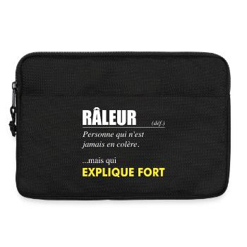 Râleur définition – Personne qui explique fort - Sacoche pour ordinateur portable 13 pouces - noir - Devant