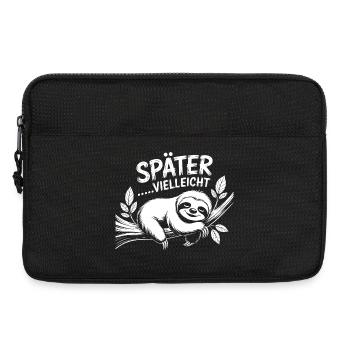 SpäterVielleicht Faultier Motiv - Laptoptasche 13" - Schwarz - Vorne