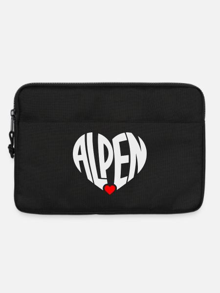 Alpen Herz Typo - Laptoptasche 13" - Schwarz