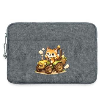 Fuchs auf dem Traktor - Laptoptasche 13" - Grau meliert - Vorne