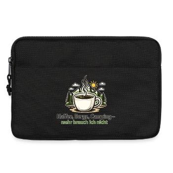 Kaffee Berge Camping – Mehr Brauche Ich - Laptoptasche 13" - Schwarz - Vorne