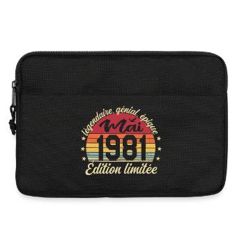 les légendes sont nées mai 1981 - Sacoche pour ordinateur portable 13 pouces - noir - Devant