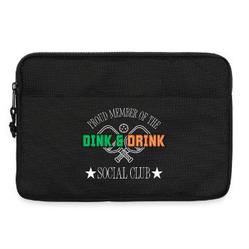 Funny Pickleball Gift: Dink and Drink Social Club - Laptop bag 13" - black - Front
