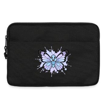 Blue Butterfly Splash Art - Laptop bag 13" - black - Front