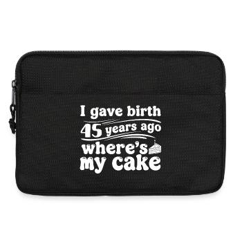 Geburtstag vor 45 Jahren – Kuchen? - Laptoptasche 13" - Schwarz - Vorne