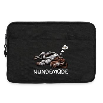 Hundemüde Deutsch Drahthaar drahthaar hunde - Laptoptasche 13" - Schwarz - Vorne