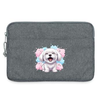 Éclaboussure pastel joyeuse et duveteuse - Sacoche pour ordinateur portable 13 pouces - gris chiné - Devant