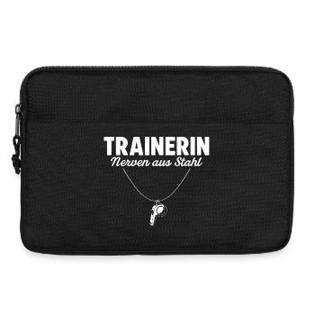 Trainerin Nerven aus Stahl Fußballtrainerin - Laptoptasche 13" - Schwarz - Vorne