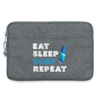 Essen, schlafen, surfen, von vorne anfangen - Laptoptasche 13" - Grau meliert - Vorne