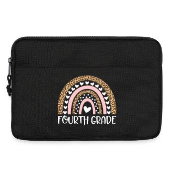 Leopard Rainbow Fourth Grade Design - Laptop bag 13" - black - Front