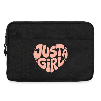 Just a Girl Herz Typografie - Laptoptasche 13" - Schwarz - Vorne
