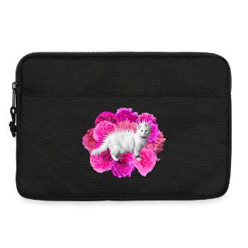 Pink Blossoms Cat Roses punk Thrash par-dessus - Sacoche pour ordinateur portable 13 pouces - noir - Devant