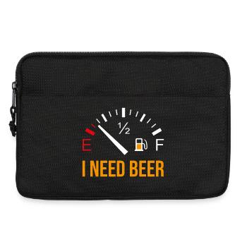 Lustiges Biermotiv „I Need Beer" - Laptoptasche 13" - Schwarz - Vorne