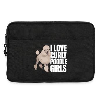 Ich liebe Curly Pudel Mädchen Pudel Hund - Laptoptasche 13" - Schwarz - Vorne