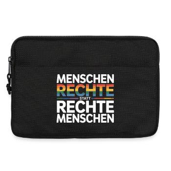 Menschenrechte statt rechte Menschen Sticker  - Laptoptasche 13" - Schwarz - Vorne