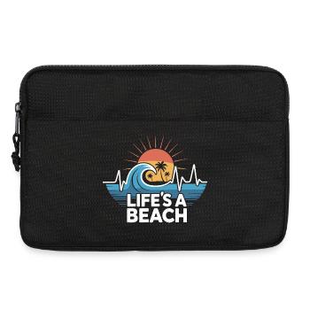Life's A Beach Sunset Waves - Laptop bag 13" - black - Front