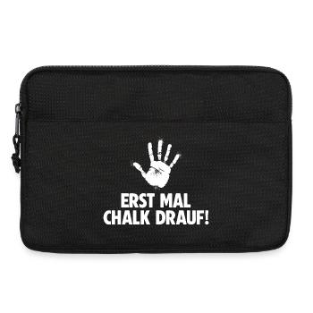 Klettern Erst mal Chalk drauf Bouldern - Laptoptasche 13" - Schwarz - Vorne
